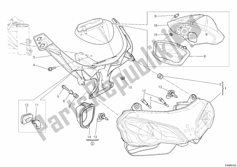 Alle onderdelen voor de Koplamp van de Ducati Superbike 1098 S 2007